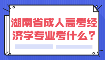 湖南省成人高考经济学专业