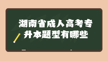湖南省成人高考专升本题型